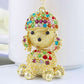Creative Cute Rhinestone Hairy Dog Keychain, Alloy Cartoon Zodiac Car Pendant
