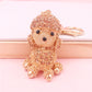 Creative Cute Rhinestone Hairy Dog Keychain, Alloy Cartoon Zodiac Car Pendant