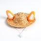 Summer Style: Cute Pet Sunscreen Straw Hat with Frog or Antler Ears (General Purpose).