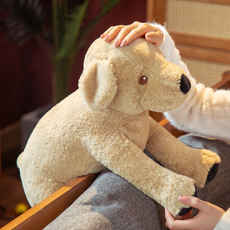 Plush Toy Dog Doll, Big and Small Yellow Dog Stuffed Animal with PP Cotton Filling (25cm–75cm)