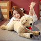Plush Toy Dog Doll, Big and Small Yellow Dog Stuffed Animal with PP Cotton Filling (25cm–75cm)