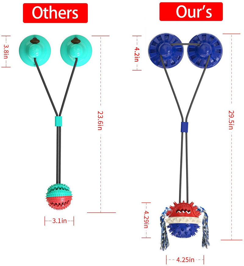 Built to Last: Aggressive Chew Dog Toy with Suction Cup (TPR, Indestructible Interactive Fun).