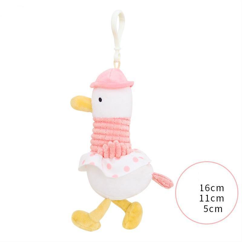 Plush Duck & Bear Keychain Backpack Pendant – Cute Animal Mini Charms Collection