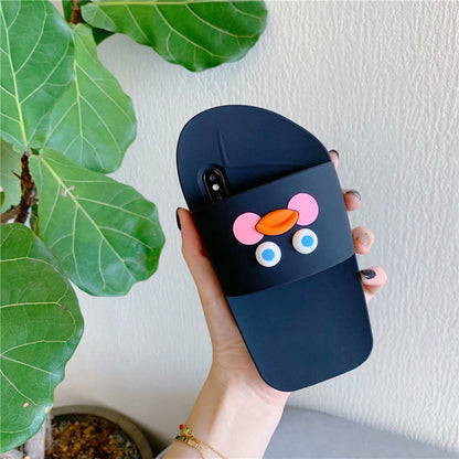 Cartoon Hyaluronic Acid Duck Silicone Phone Case – Soft Anti-Drop Cover Compatible with Apple iPhone Models