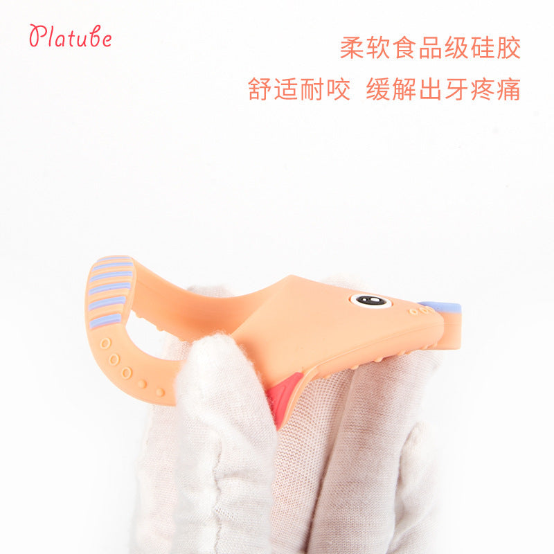 Soothing Comfort: Baby Cute Chicken Silicone Teether/Molar Toy (7.5 × 7.9cm, Multi-Style).