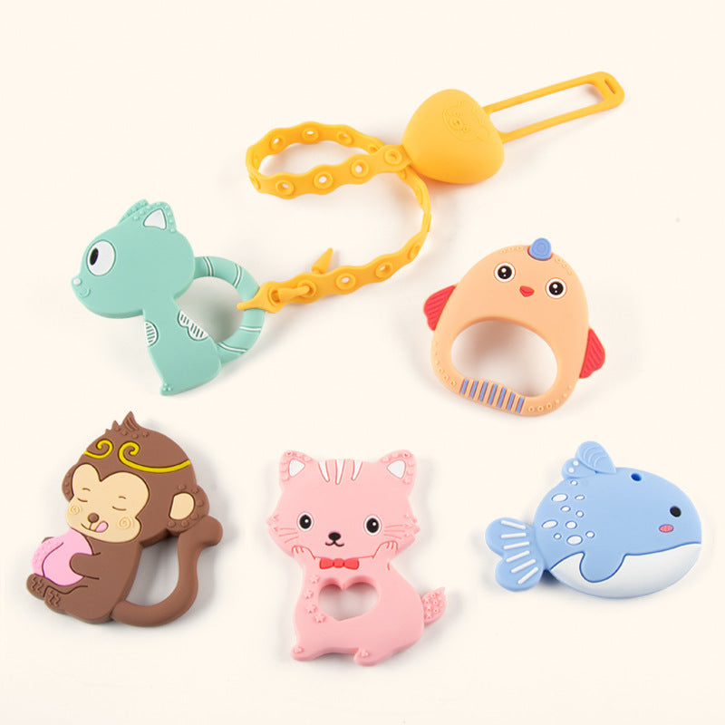 Soothing Comfort: Baby Cute Chicken Silicone Teether/Molar Toy (7.5 × 7.9cm, Multi-Style).