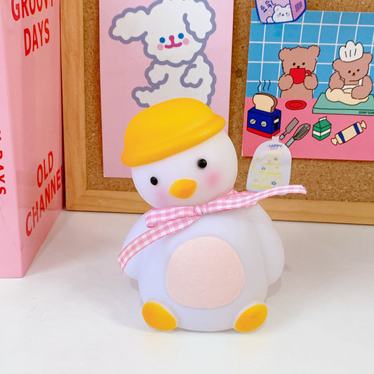 INS Bedroom Girl LED Night Light – Cute Little Duck Bedside Lamp & Room Decor (Creative Gift)