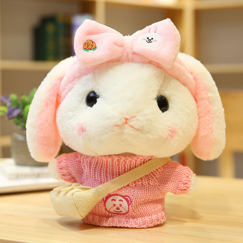 Lop-Eared Bunny Plush Toy, Cute White Rabbit Doll (30cm)