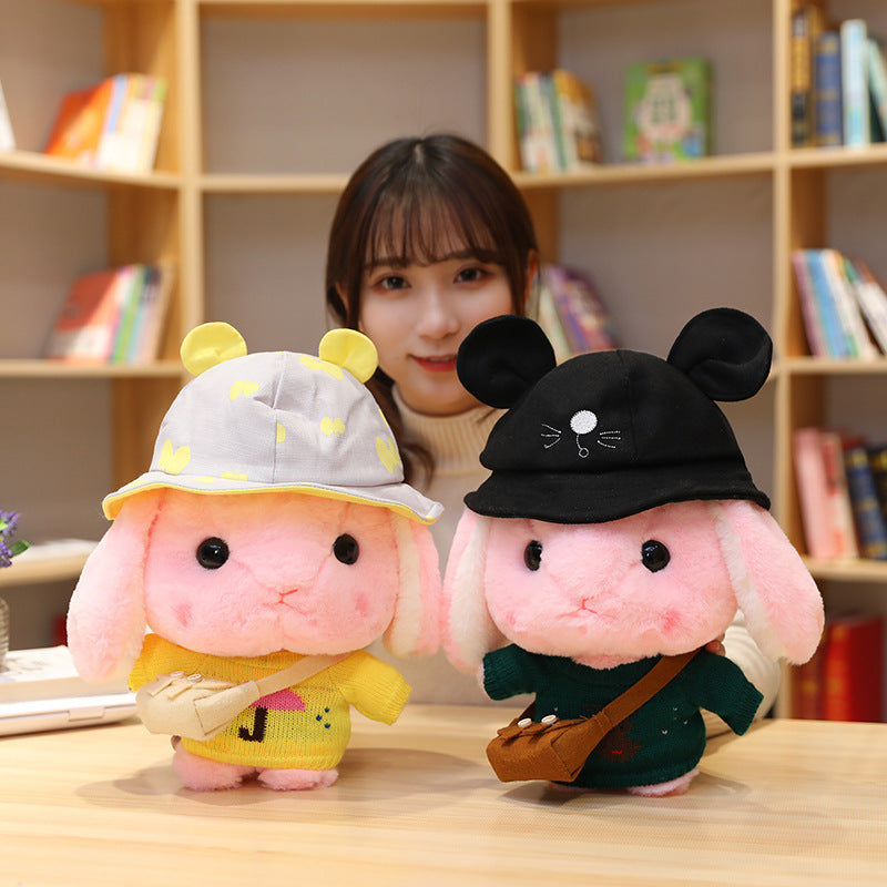 Lop-Eared Bunny Plush Toy, Cute White Rabbit Doll (30cm)