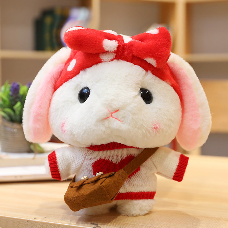 Lop-Eared Bunny Plush Toy, Cute White Rabbit Doll (30cm)