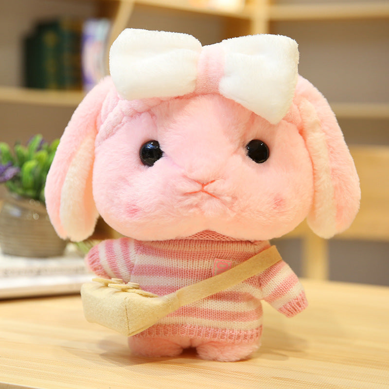Lop-Eared Bunny Plush Toy, Cute White Rabbit Doll (30cm)