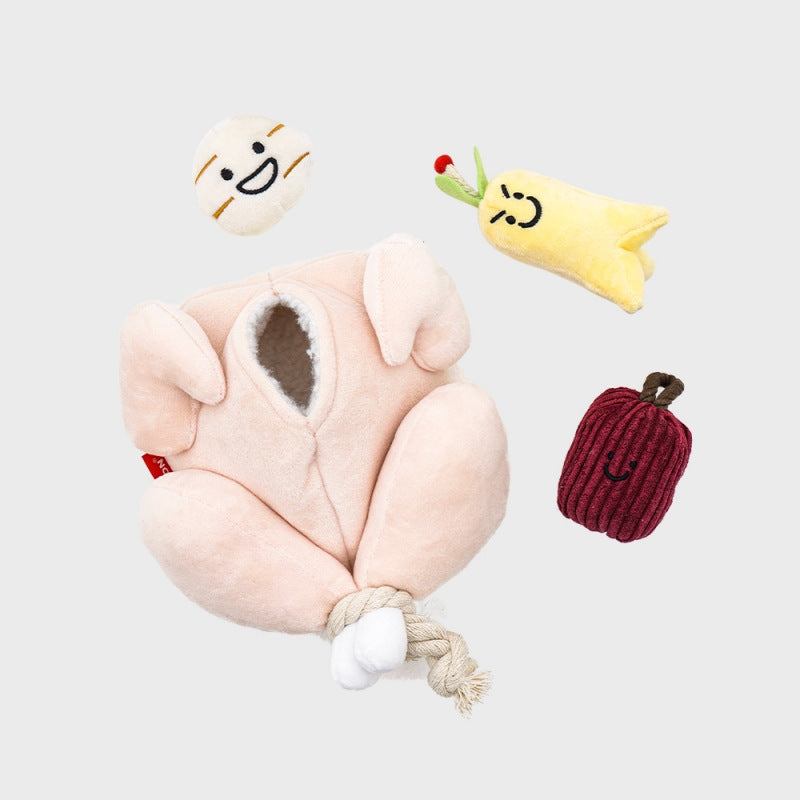 Korean Comfort Food: Ins Hot Style Ginseng Chicken Soup Sniffing & Vocal Plush Toy (120g).