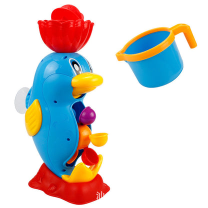 Splish Splash Learning: Educational Rhubarb Duck Baby Bath Toy Set (Waterwheel/Wheel Type).