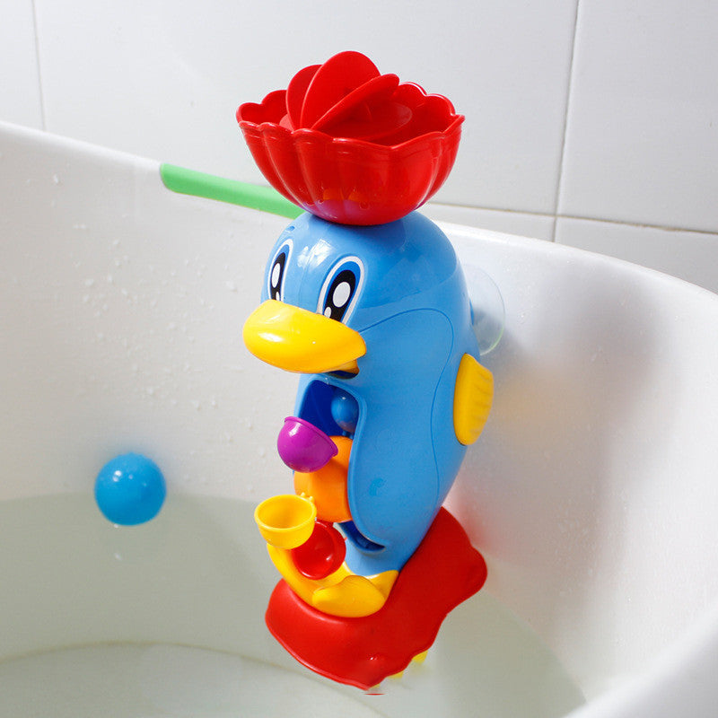Splish Splash Learning: Educational Rhubarb Duck Baby Bath Toy Set (Waterwheel/Wheel Type).