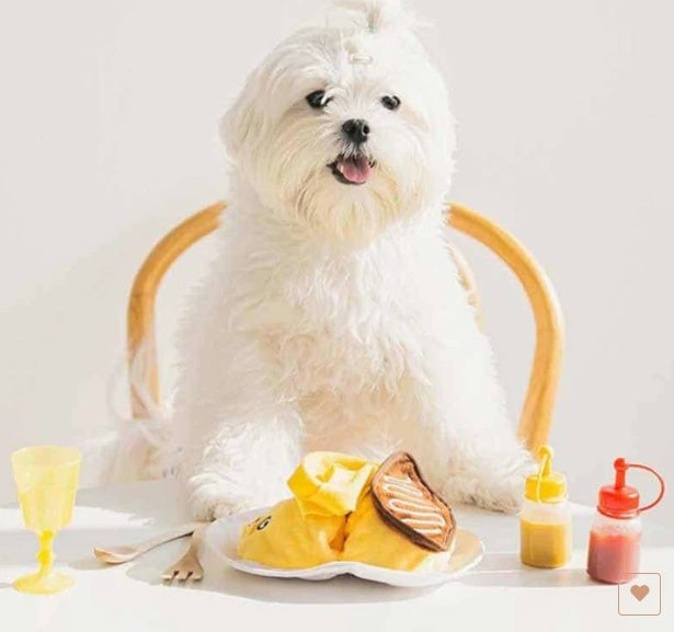 Yummy Korean Cuddle: Cute Sounding Pet Rattle Toys (Cabbage, Chicken Soup, Corn) for Puppies' Anti-Boredom Play.