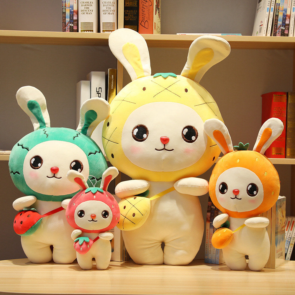 Creative Cute Cartoon Fruit Bunny Doll, Plush Rabbit Toy in Fun Fruit Styles