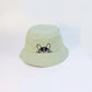 Fashion Casual Dog Embroidered Fisherman Hat, Wide-Brim Cotton Bucket Hat