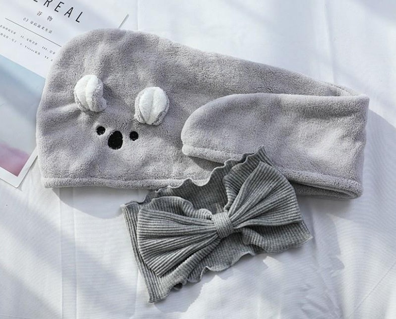 Cartoon Bunny Ears Dry Hair Hat, Super Absorbent Towel Cap with Cute Design