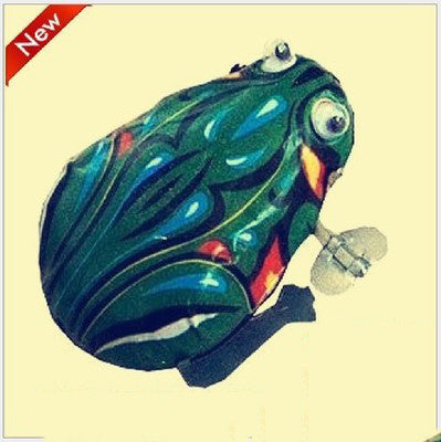 Nostalgic Fun: Children's Wind-up Tin Metal Leap Frog Toy and Collectibles ($\mathbf{7-14}$ Years).