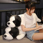 Plush Dog Toy for Girls, 80cm Super Soft Simulation Dog Doll with PP Cotton Filling (Black & White)