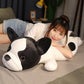 Plush Dog Toy for Girls, 80cm Super Soft Simulation Dog Doll with PP Cotton Filling (Black & White)