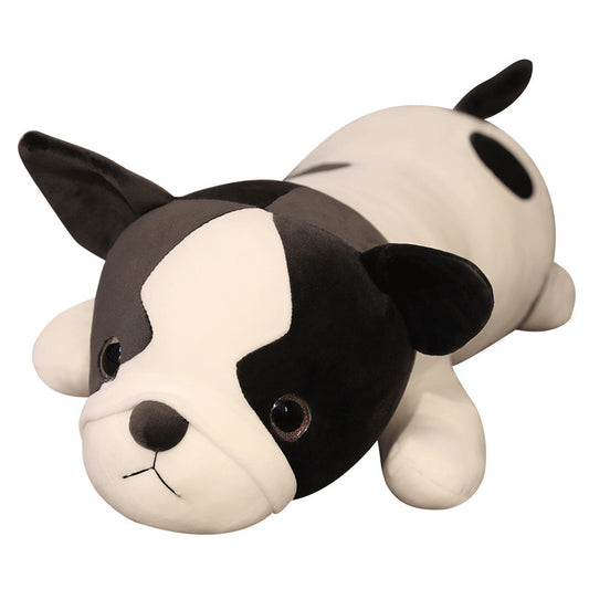 Plush Dog Toy for Girls, 80cm Super Soft Simulation Dog Doll with PP Cotton Filling (Black & White)