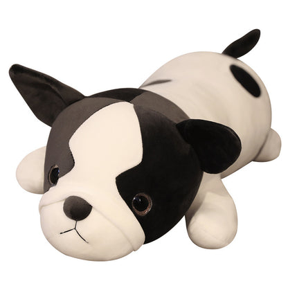 Plush Dog Toy for Girls, 80cm Super Soft Simulation Dog Doll with PP Cotton Filling (Black & White)