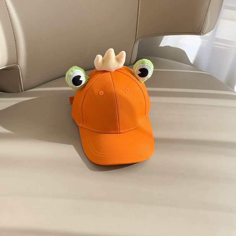 Street Style Fun: Children's Cute Cartoon Frog Peaked Cap with Sunscreen Function.