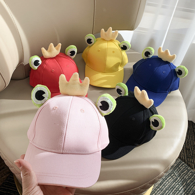 Street Style Fun: Children's Cute Cartoon Frog Peaked Cap with Sunscreen Function.