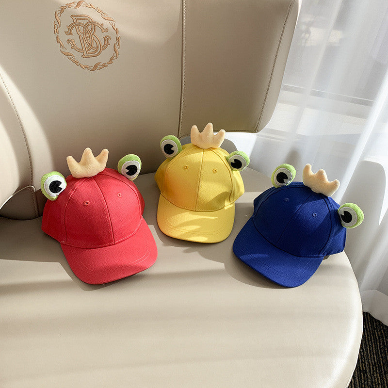 Street Style Fun: Children's Cute Cartoon Frog Peaked Cap with Sunscreen Function.