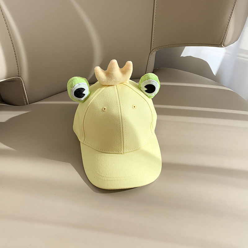 Street Style Fun: Children's Cute Cartoon Frog Peaked Cap with Sunscreen Function.