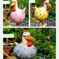 Yard Art Decor Chicken Garden Lawn Plug – Hen & Rooster Resin Ornaments for Indoor/Outdoor Decoration