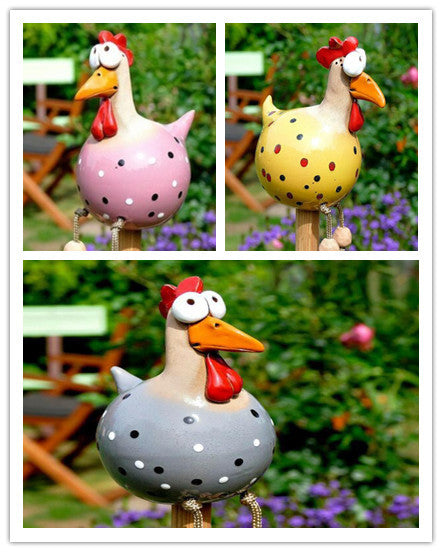 Yard Art Decor Chicken Garden Lawn Plug – Hen & Rooster Resin Ornaments for Indoor/Outdoor Decoration