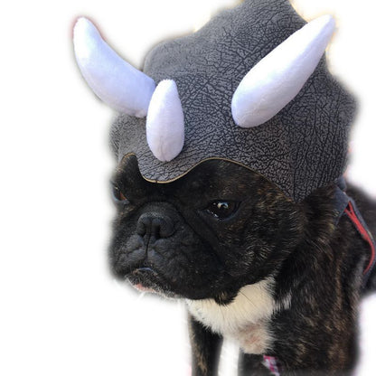 Pet Triceratops Dinosaur Hat, Cute Dog & Cat Transformation Costume Headgear