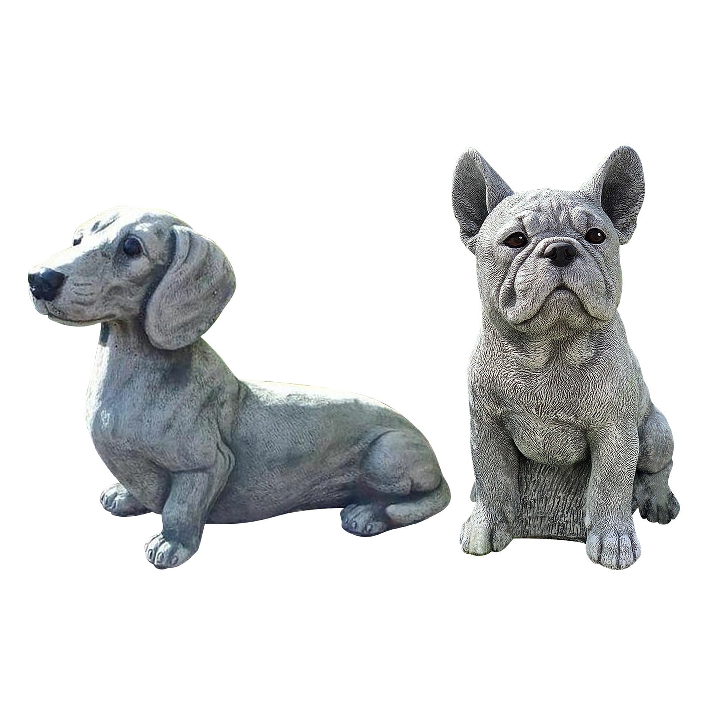 Dog Garden Resin Ornaments, Modern Long Dog & Sitting Dog Decorative Statues