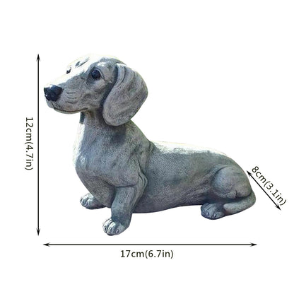 Dog Garden Resin Ornaments, Modern Long Dog & Sitting Dog Decorative Statues