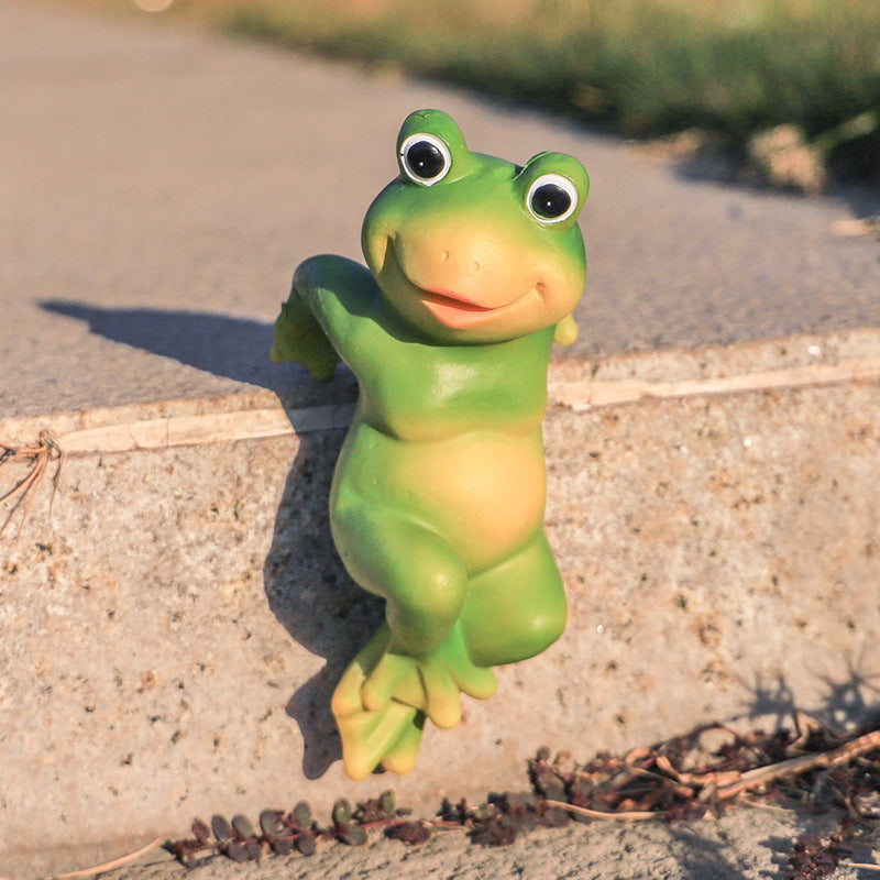 Charming Decor: Cute Cartoon Frog Animal Resin Hanging Ornaments (Pastoral Style).