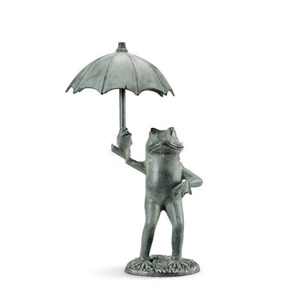 Creative Frog with Umbrella Resin Ornament – Decorative Animal Craft Figurine