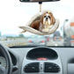 Sleeping Angel Dog Car Pendant, Cute Acrylic Hanging Ornament for Cars, Doors & Home Décor