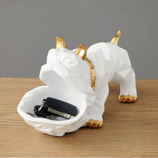 Nordic Resin Bulldog Storage Ornament, Creative Entryway Key & Jewelry Holder Decor
