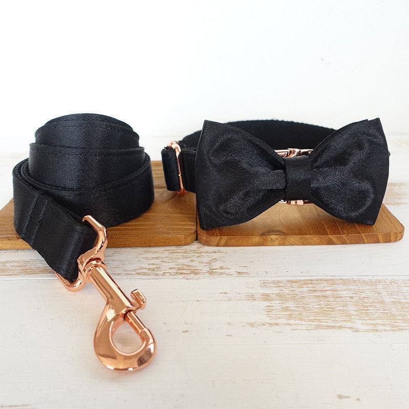 Metal Buckle Dog Collar, New Foreign Trade Style with Bowknot Accessory (XS–XL)