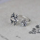 Adjustable Retro: Compact Lotus Leaf Frog Metal Ring (Silver, Electroplated).