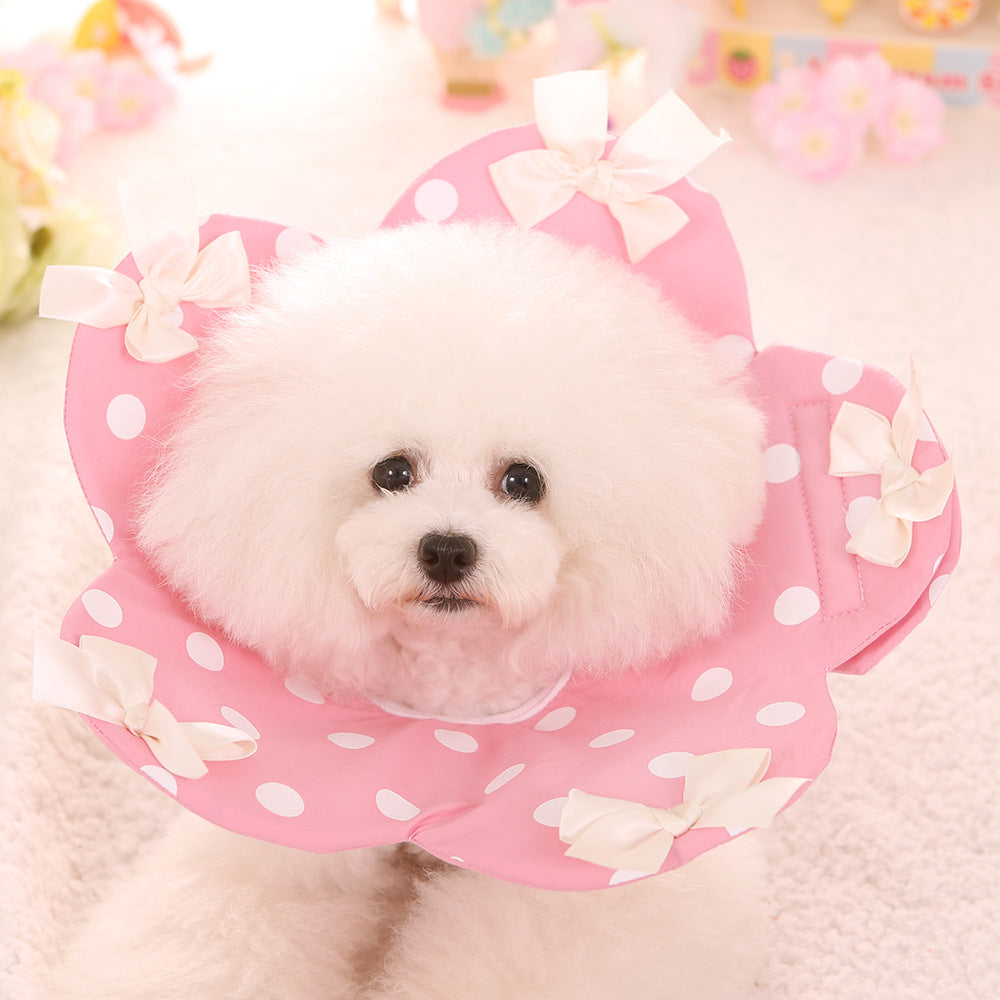 Four-Season Flower Elizabethan Collar, Cute Anti-Bite Recovery Ring for Dogs & Pets (XS–XL)