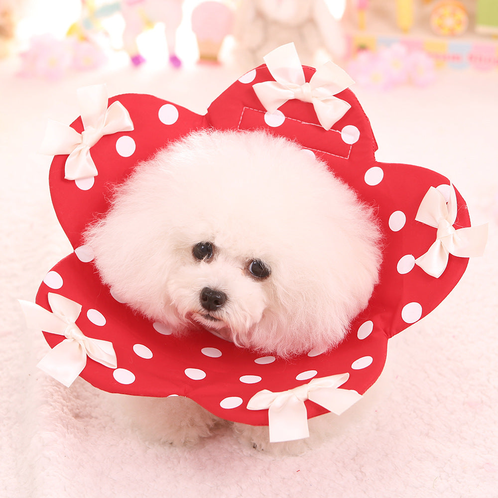 Four-Season Flower Elizabethan Collar, Cute Anti-Bite Recovery Ring for Dogs & Pets (XS–XL)