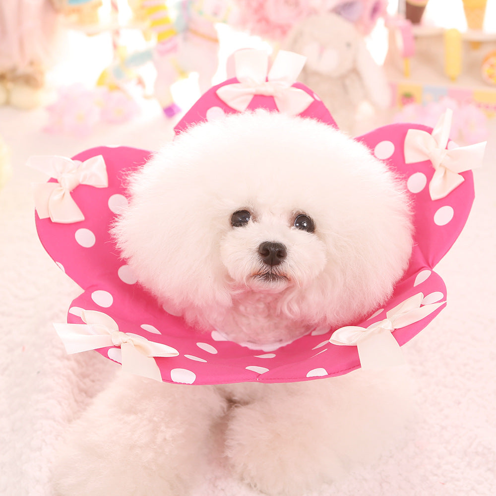 Four-Season Flower Elizabethan Collar, Cute Anti-Bite Recovery Ring for Dogs & Pets (XS–XL)