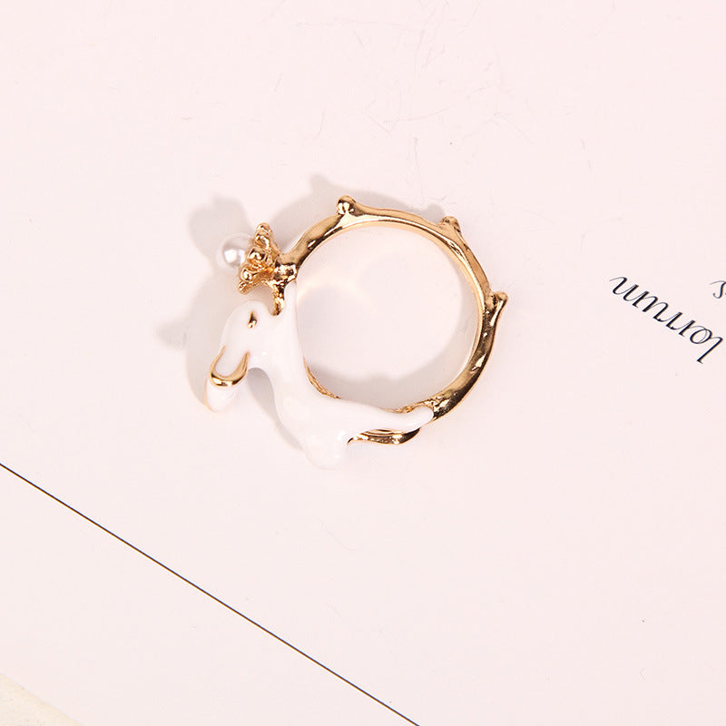 Japanese Cute Bunny Ring, Retro Sweet Alloy Rabbit Ring (Super Cute)