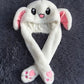 Cute Vibrato Bunny Ear Hat, Wool Plush Cartoon Winter Hat for Kids & Adults