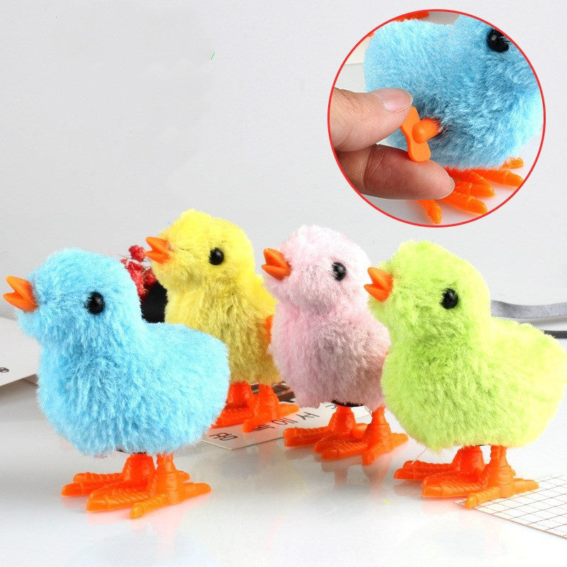 Plush Chicken Clockwork Toy – Cute Wind-Up Plush on Chain