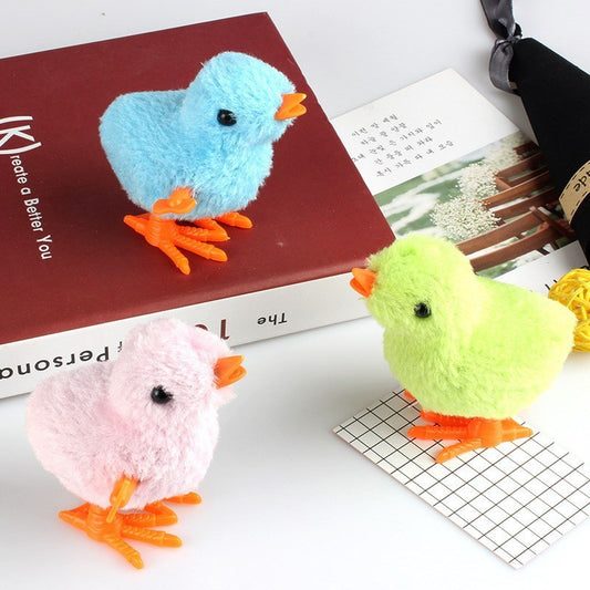 Plush Chicken Clockwork Toy – Cute Wind-Up Plush on Chain