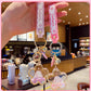 Cartoon Acrylic Oiled Sakura Bunny Keychain, Cute Unisex Doll Pendant